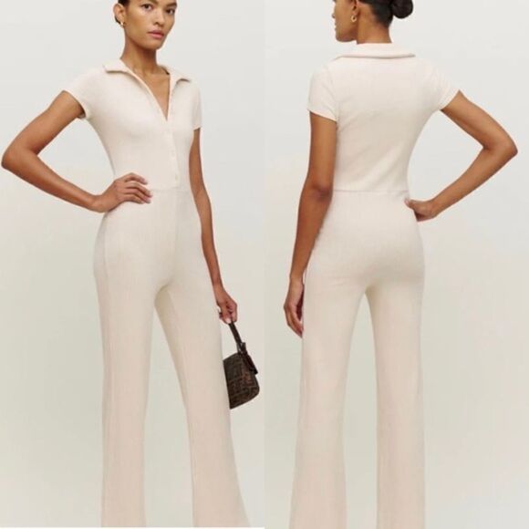 Reformation Pants - Reformation Leilani Cream Jumpsuit Short Sleeves Size XS